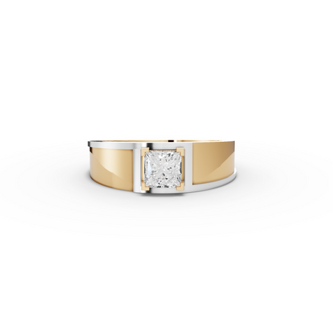 1.00 CT Princess Two-Tone Lab Diamond Men’s Ring