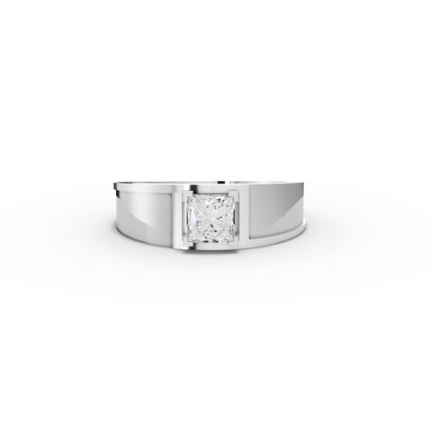 1.00 CT Princess Two-Tone Lab Diamond Men’s Ring