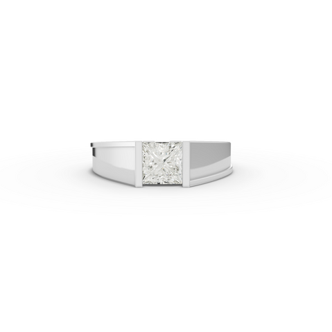 1.00 CT Princess Tension Lab Two Tone Diamond Men’s Ring