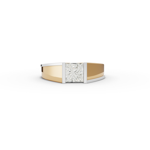 1.00 CT Princess Tension Lab Two Tone Diamond Men’s Ring