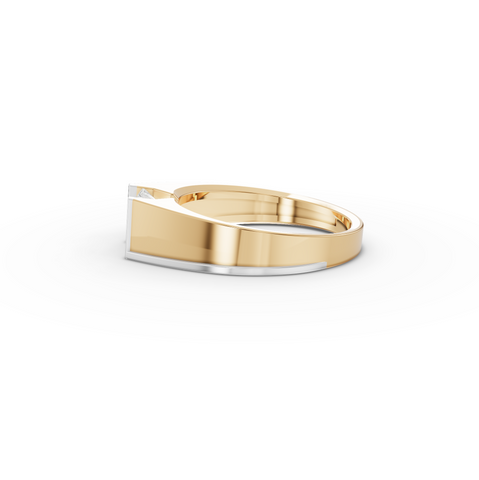 1.00 CT Princess Tension Lab Two Tone Diamond Men’s Ring