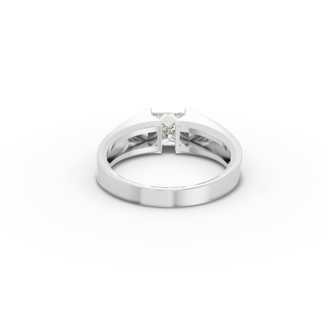 1.00 CT Princess Tension Lab Two Tone Diamond Men’s Ring