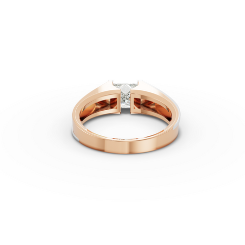 1.00 CT Princess Tension Lab Two Tone Diamond Men’s Ring