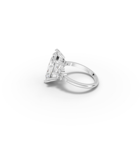 4.29 CT Marquise Prong Side Stone Lab Diamond Ring