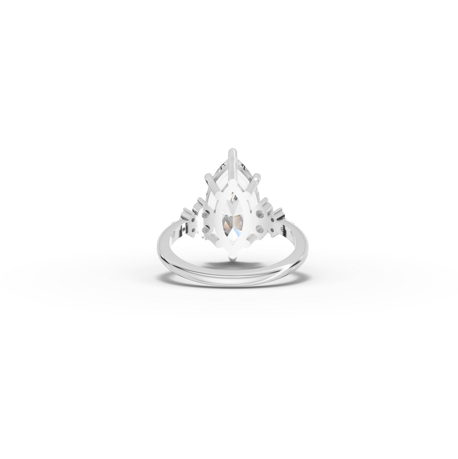 4.29 CT Marquise Prong Side Stone Lab Diamond Ring