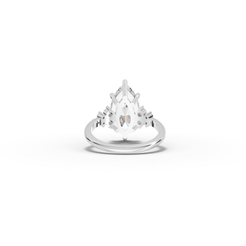 4.29 CT Marquise Prong Side Stone Lab Diamond Ring