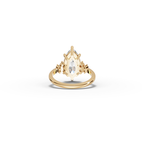 4.29 CT Marquise Prong Side Stone Lab Diamond Ring