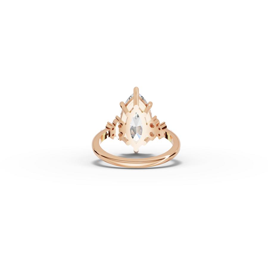 4.29 CT Marquise Prong Side Stone Lab Diamond Ring