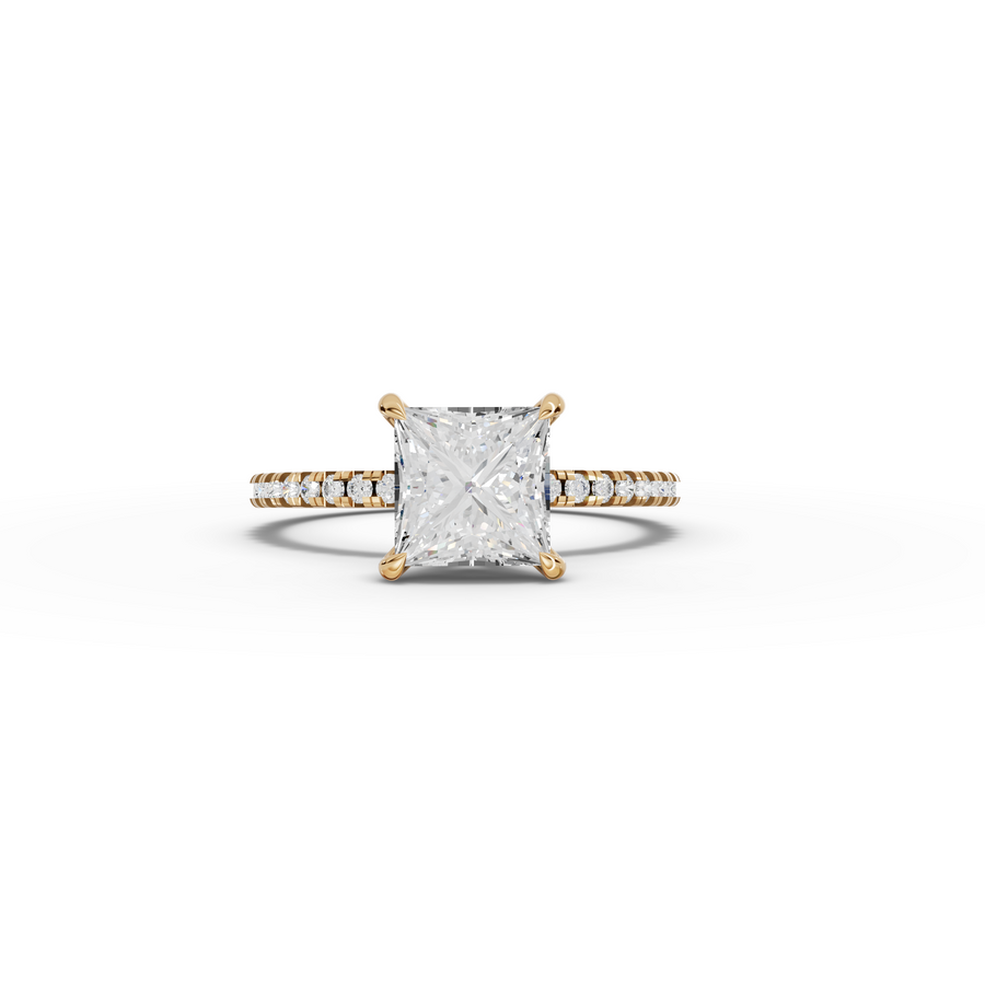 1.73 Ct Princess Hidden Halo Pavé Ring
