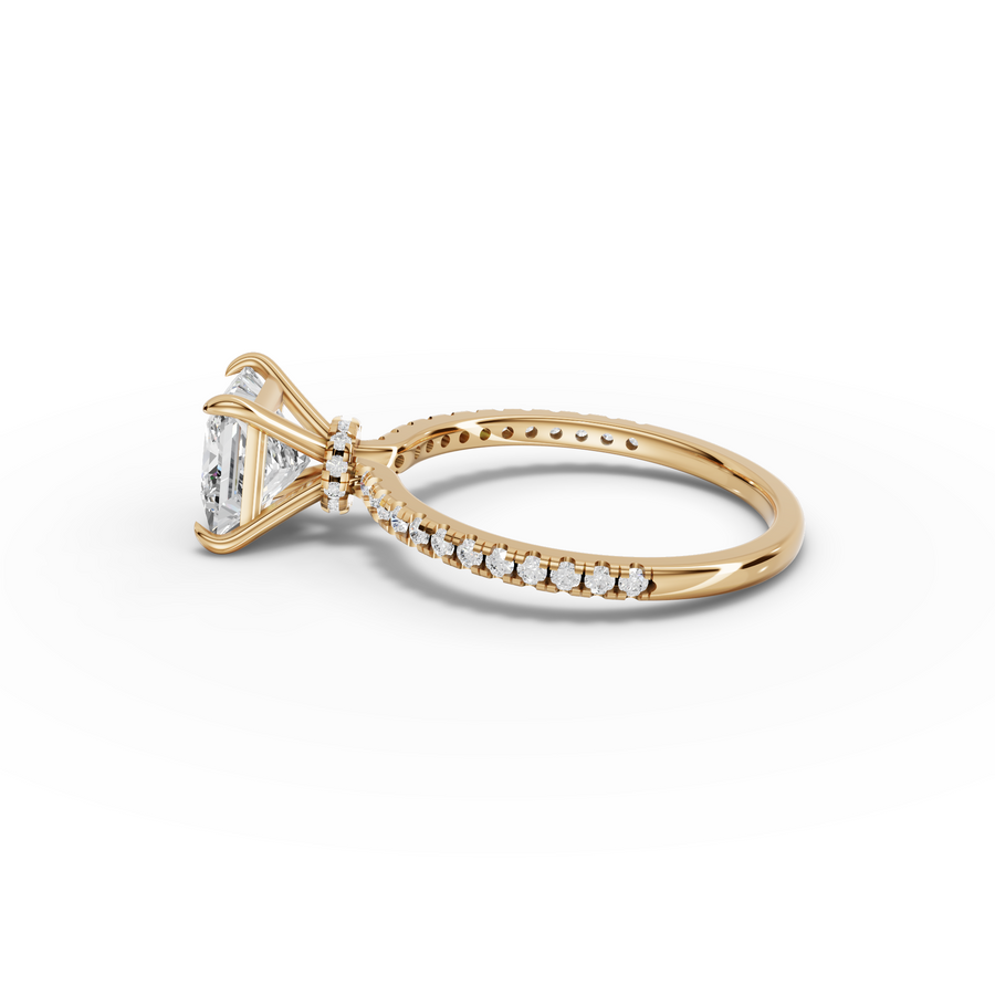 1.73 Ct Princess Hidden Halo Pavé Ring
