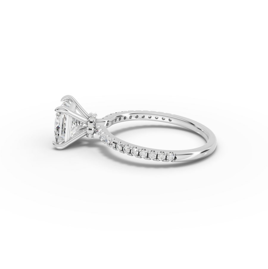 1.73 Ct Princess Hidden Halo Pavé Ring