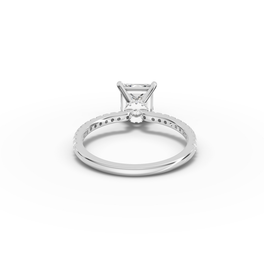1.73 Ct Princess Hidden Halo Pavé Ring
