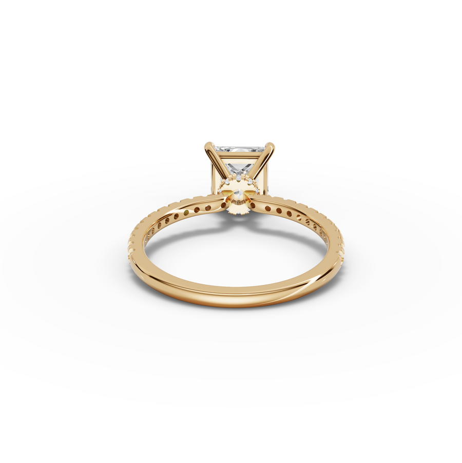 1.73 Ct Princess Hidden Halo Pavé Ring