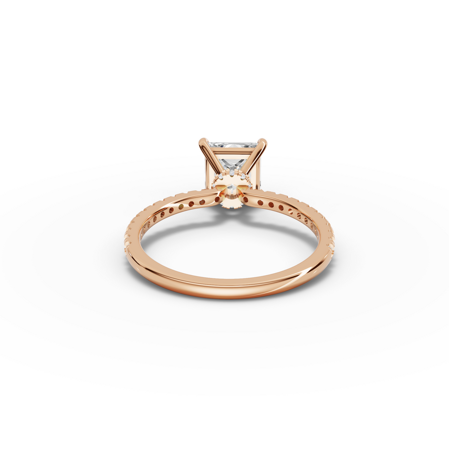 1.73 Ct Princess Hidden Halo Pavé Ring