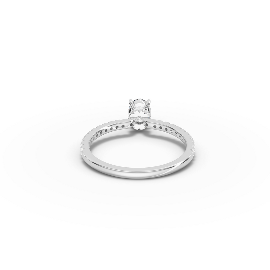 0.73 CT Oval Hidden Halo Pavé Ring