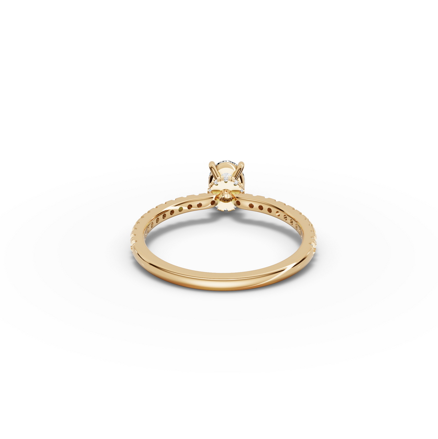 0.73 CT Oval Hidden Halo Pavé Ring
