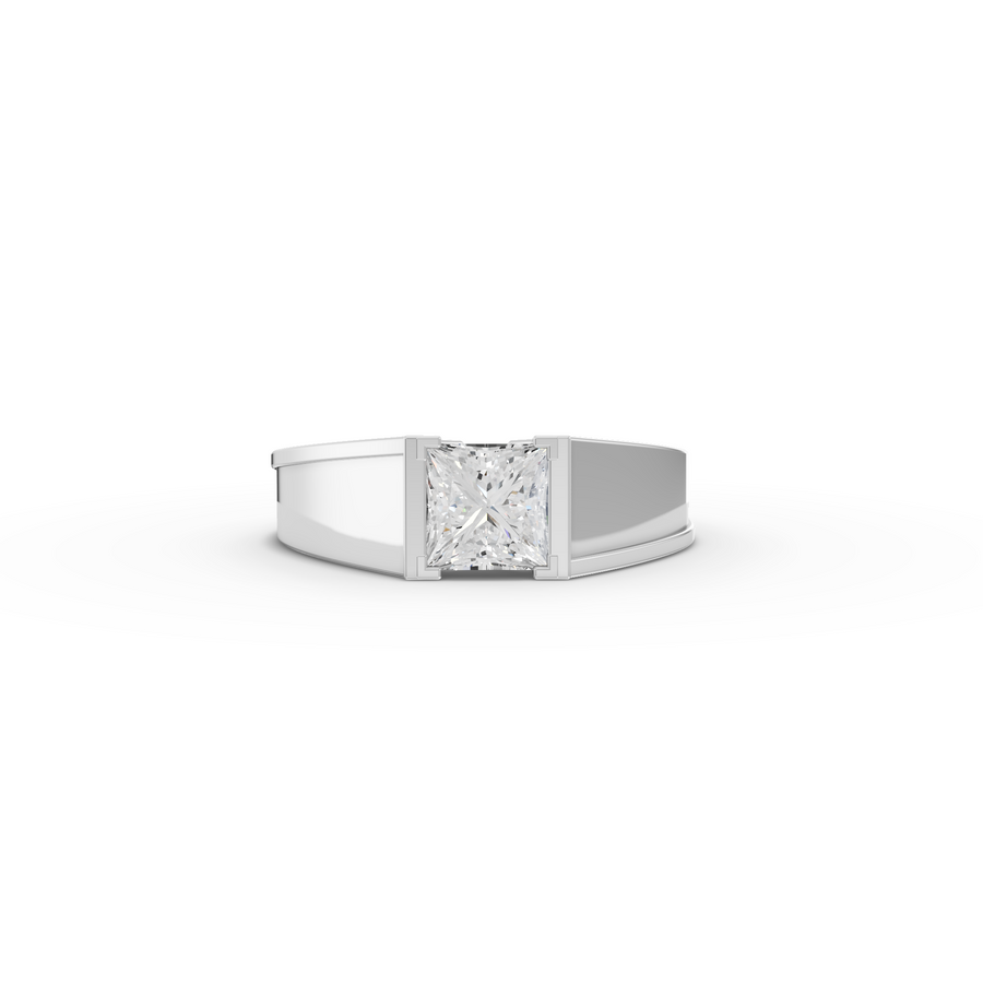 1.00 CT Princess Solitaire Lab Diamond Men’s Ring