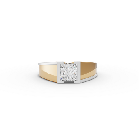 1.00 CT Princess Lab Diamond Two Tone Men’s Solitaire Ring