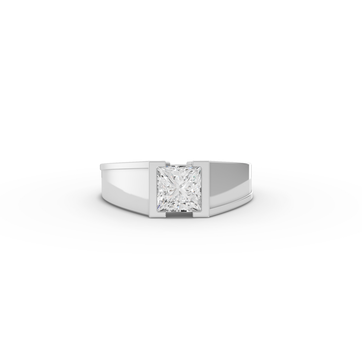 1.00 CT Princess Lab Diamond Two Tone Men’s Solitaire Ring