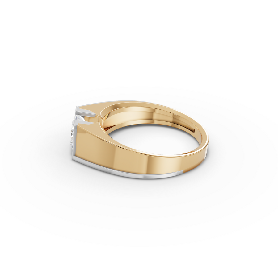 1.00 CT Princess Lab Diamond Two Tone Men’s Solitaire Ring