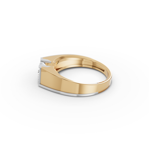 1.00 CT Princess Lab Diamond Two Tone Men’s Solitaire Ring