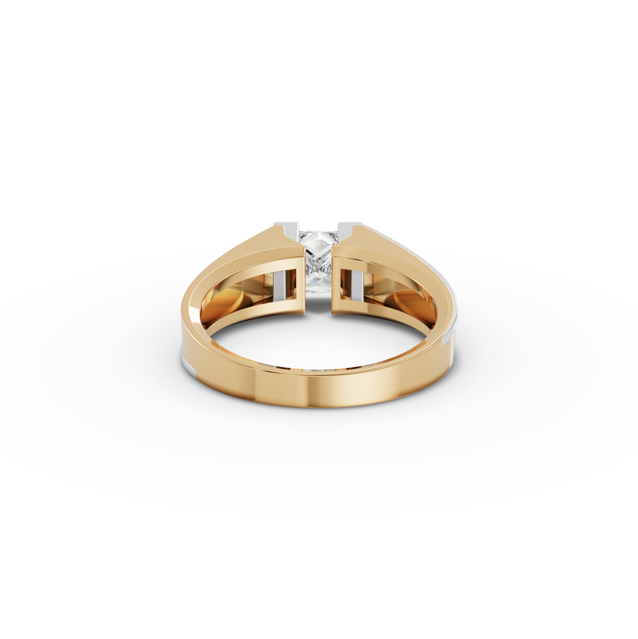 1.00 CT Princess Lab Diamond Two Tone Men’s Solitaire Ring