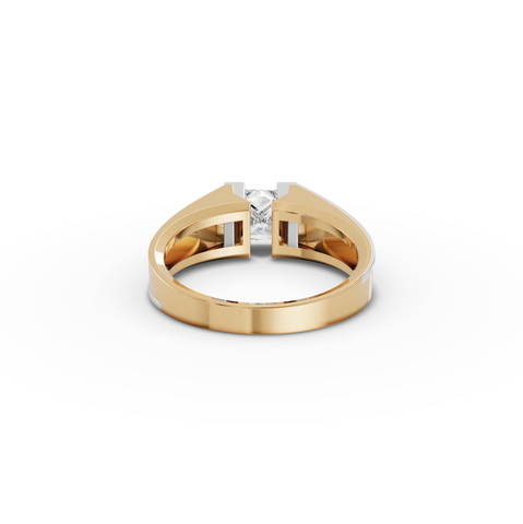 1.00 CT Princess Lab Diamond Two Tone Men’s Solitaire Ring