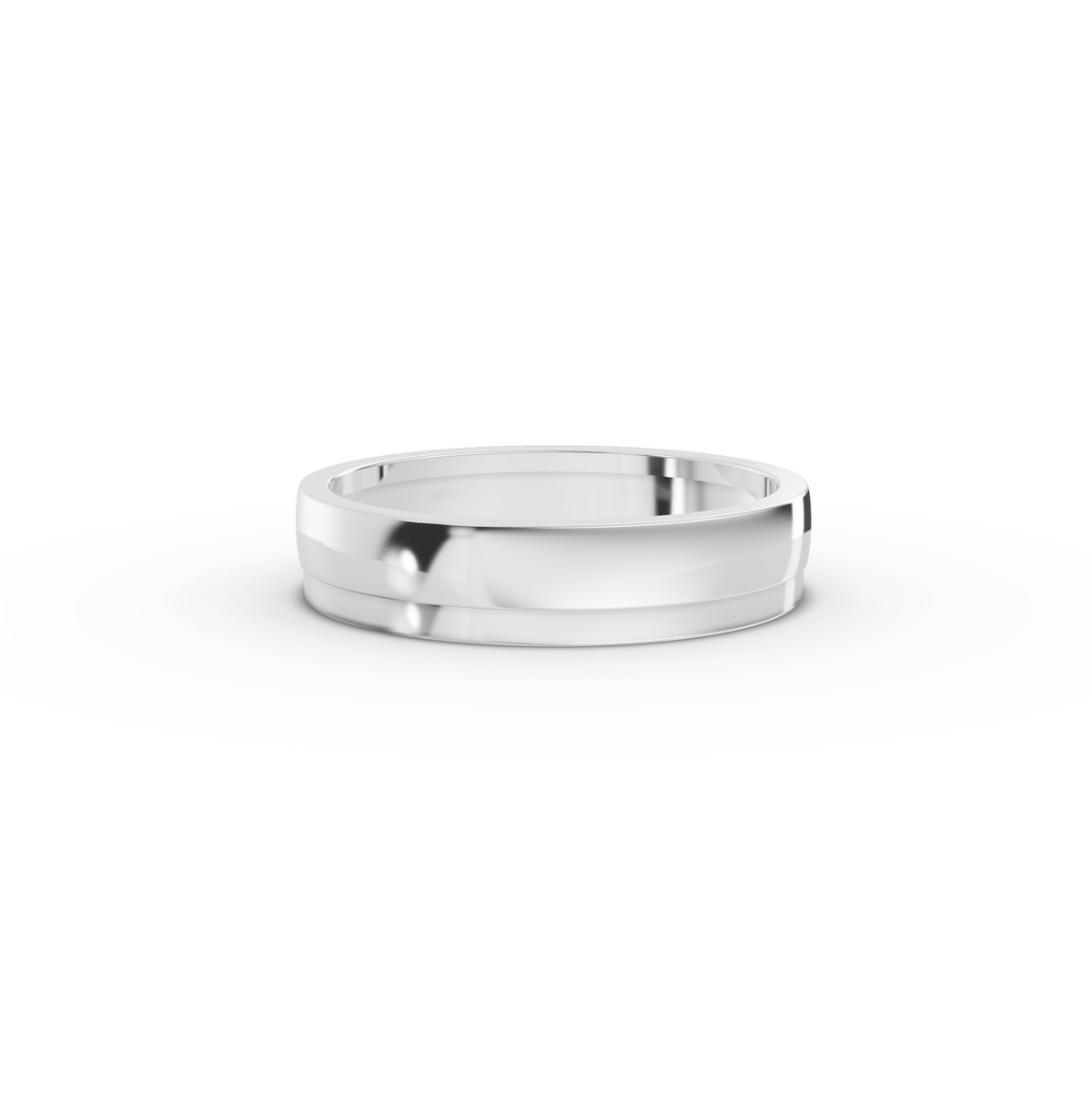 Two-Tone Polished Gold Wedding Band for Men