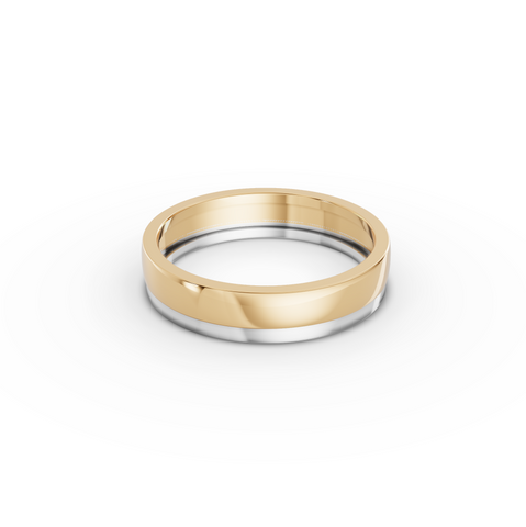 Two-Tone Polished Gold Wedding Band for Men
