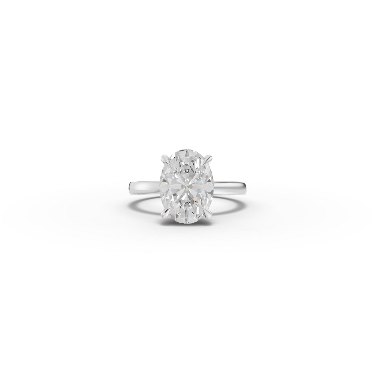 3.09 CT Oval Lab Diamond Hidden Halo Solitaire Ring