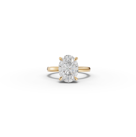 3.09 CT Oval Lab Diamond Hidden Halo Solitaire Ring