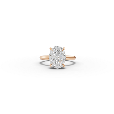 3.09 CT Oval Lab Diamond Hidden Halo Solitaire Ring