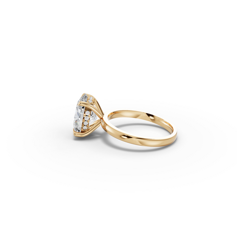 3.09 CT Oval Lab Diamond Hidden Halo Solitaire Ring