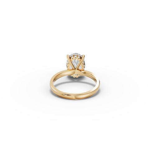3.09 CT Oval Lab Diamond Hidden Halo Solitaire Ring
