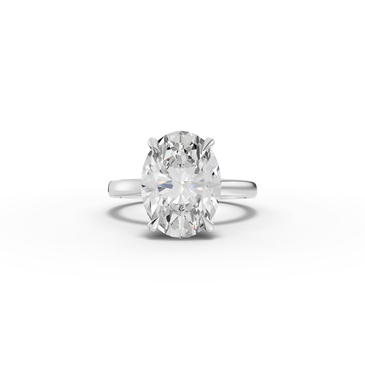 4.10 CT Oval Hidden Halo Lab Diamond Solitaire Ring