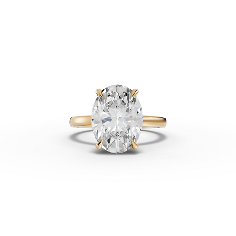 4.10 CT Oval Hidden Halo Lab Diamond Solitaire Ring