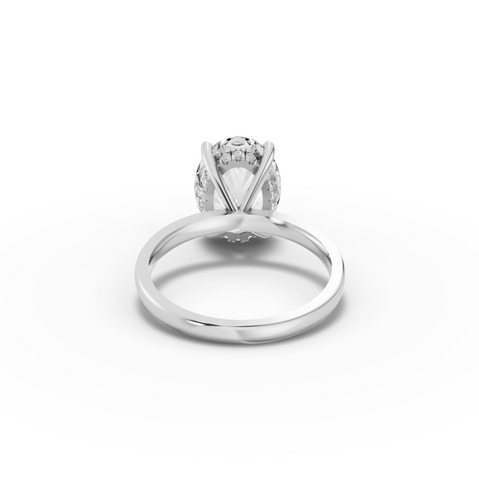 4.10 CT Oval Hidden Halo Lab Diamond Solitaire Ring