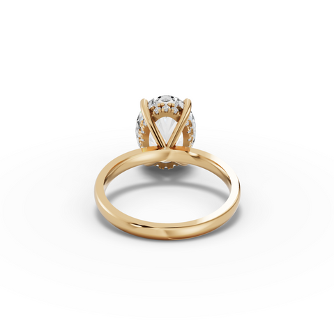 4.10 CT Oval Hidden Halo Lab Diamond Solitaire Ring