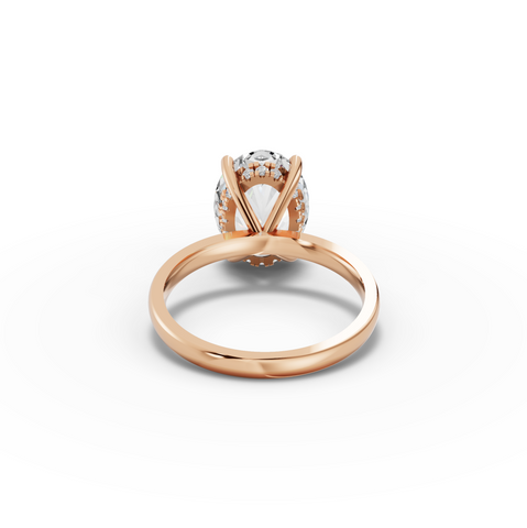 4.10 CT Oval Hidden Halo Lab Diamond Solitaire Ring