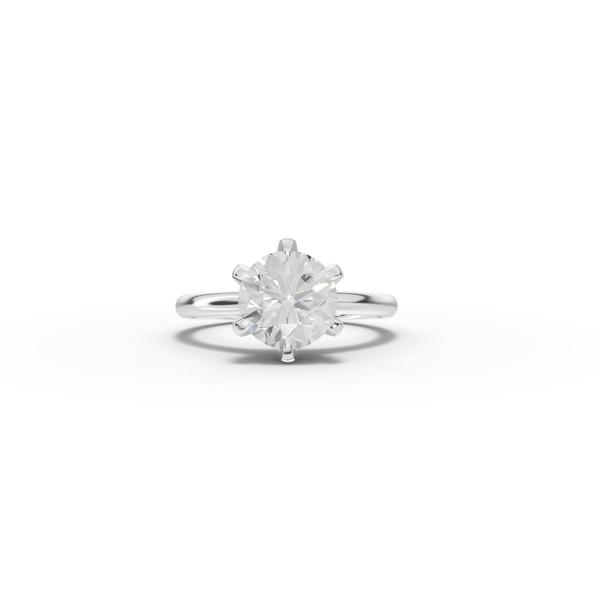 2.00 CT Round Six-Prong Solitaire Lab Diamond Ring
