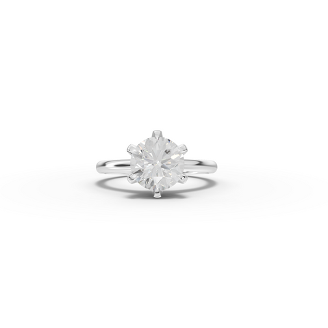2.00 CT Round Six-Prong Solitaire Lab Diamond Ring