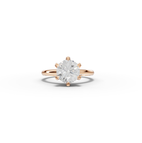 2.00 CT Round Six-Prong Solitaire Lab Diamond Ring