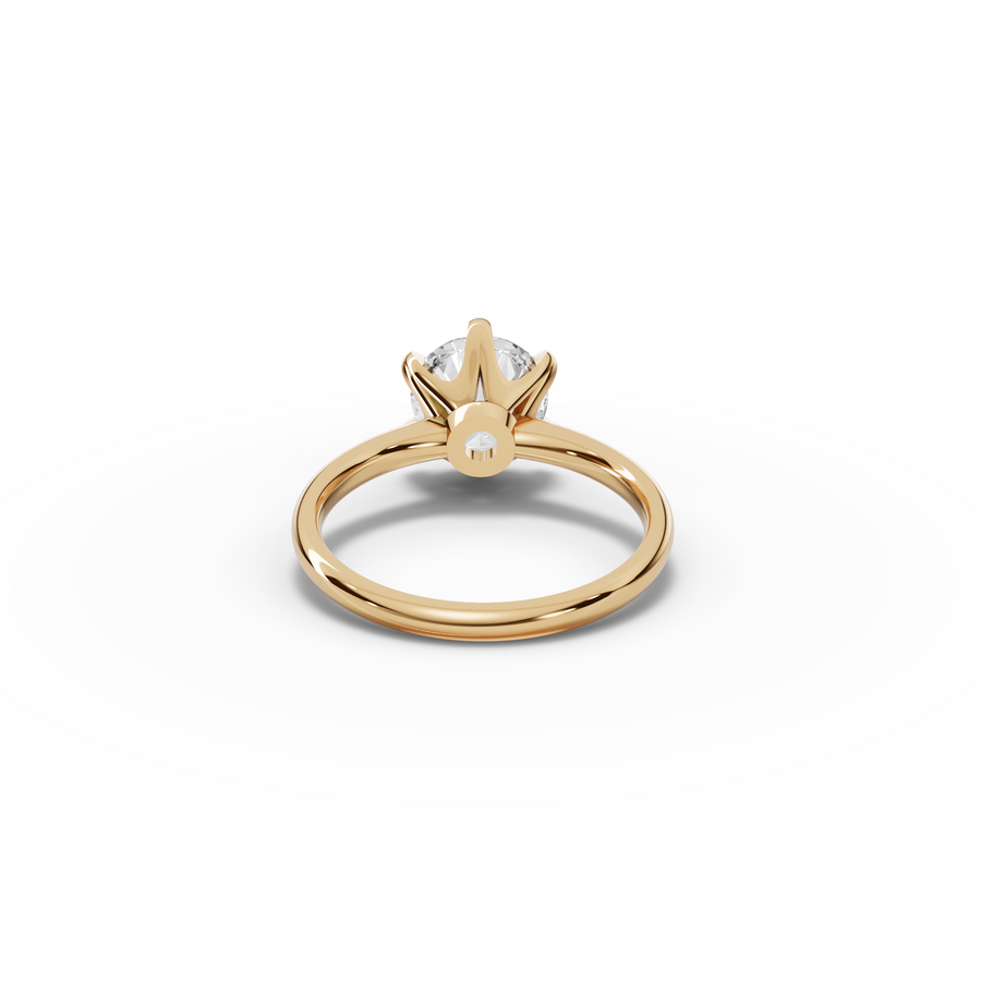 2.00 CT Round Six-Prong Solitaire Lab Diamond Ring