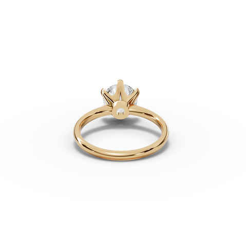 2.00 CT Round Six-Prong Solitaire Lab Diamond Ring