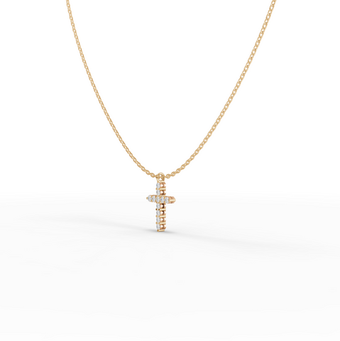 0.44 Ct Round Lab Grown Diamond Cross Pendant Necklace