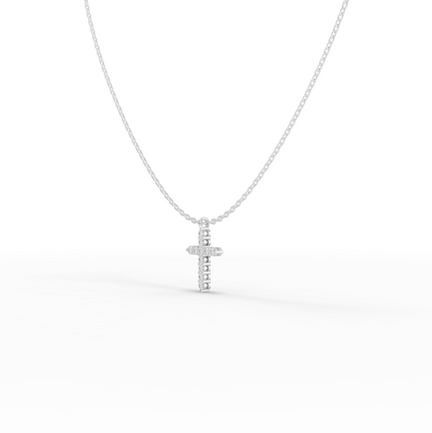 0.44 Ct Round Lab Grown Diamond Cross Pendant Necklace
