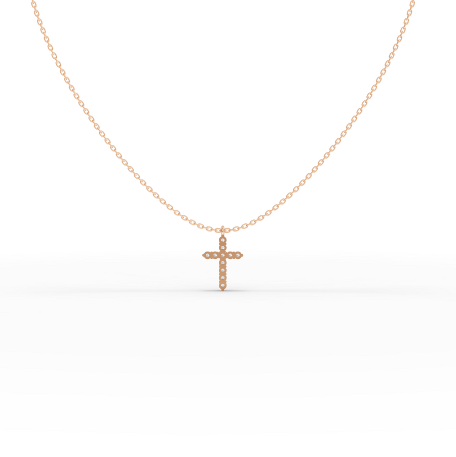 0.44 Ct Round Lab Grown Diamond Cross Pendant Necklace