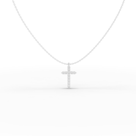0.99 CT Classic Round Lab Grown Diamond Cross Necklace