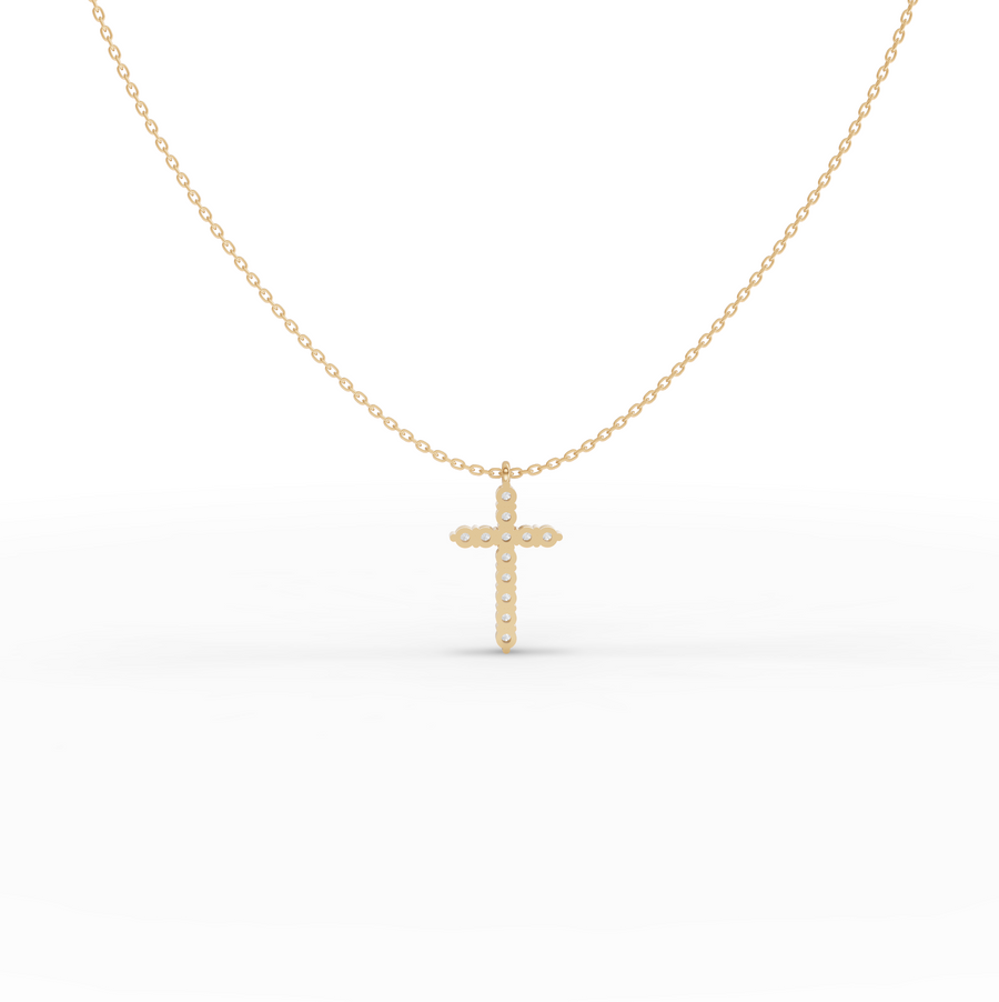 0.99 CT Classic Round Lab Grown Diamond Cross Necklace