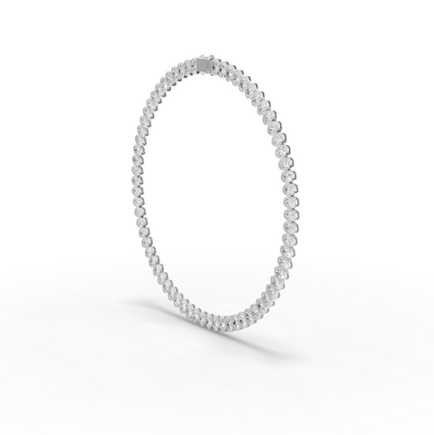 68.00 CT Oval Bezel Lab Grown Diamond Tennis Necklace